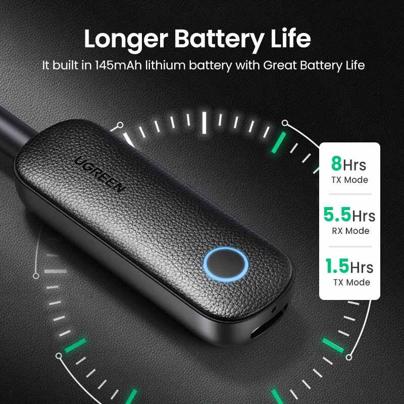 【RU】UGREEN 2-in-1 Bluetooth adapter AUX 5.0 3.5mm for Earphones TV Car Audio - الصورة 5