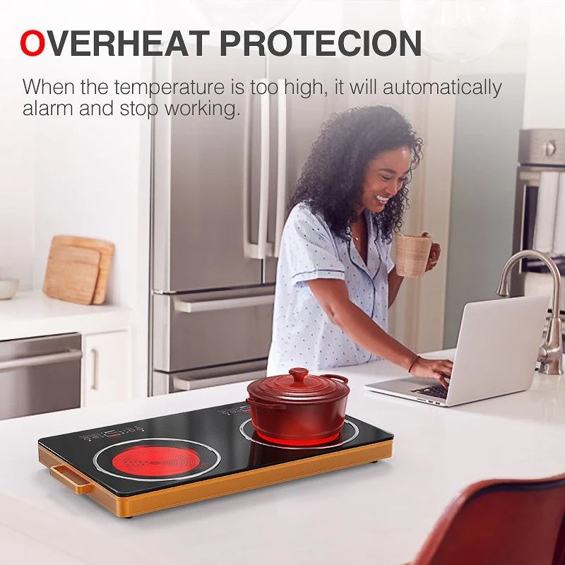 2200W High-power Induction Cooker Electric Ceramic Stove Hotpot Plate Noodle Cooking Furnace Tea Brewing Water Boiler Heater T04 - Image 6