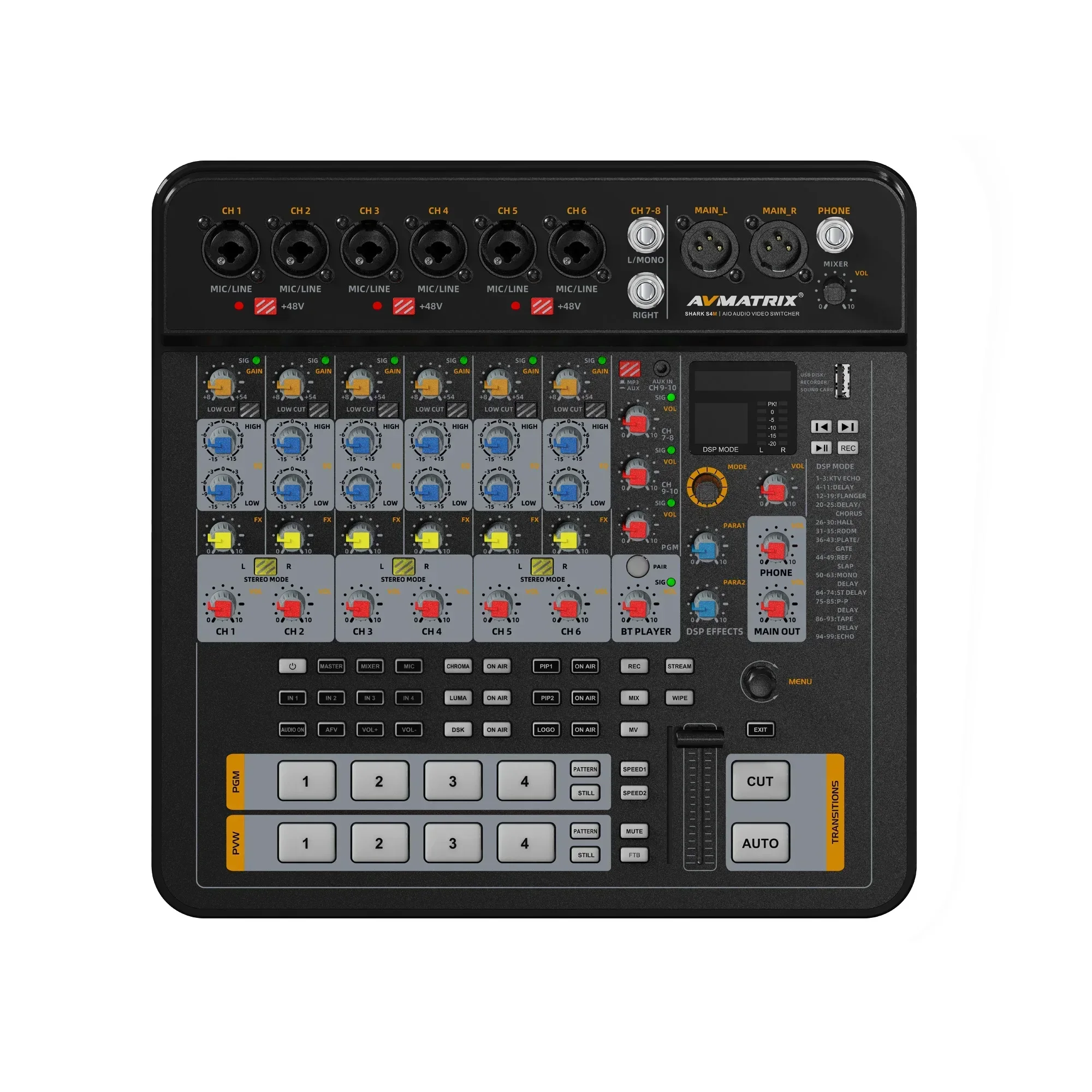 AVMATRIX SHARK S4M SHARK H4M All-In-One 4-Channel SDI HDMI- Audio & Video Switcher ·with Video Inputs Confgurable Qutputs - الصورة 3