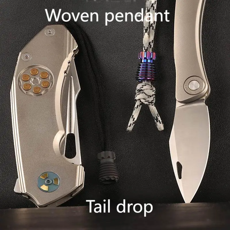1PC Titanium Missile Knife Bead EDC Pocket Tool DIY Paracord Bead Folding Knife Hanging Bead - الصورة 3