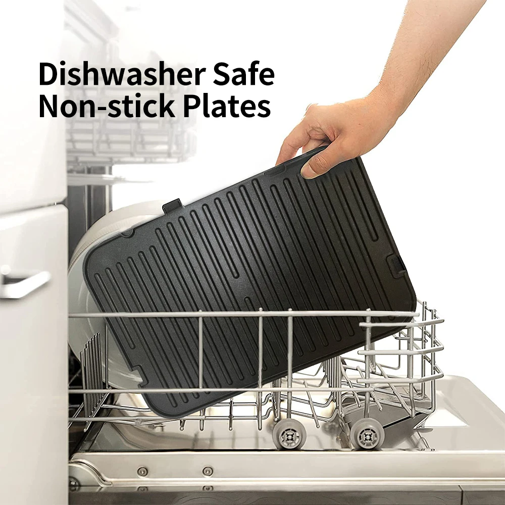 BioloMix 2000W 6-in-1 Electric Grills for Barbecue, Digital Griddle, Sandwich and Panini Press, Optional Waffle Maker Plates - Image 4