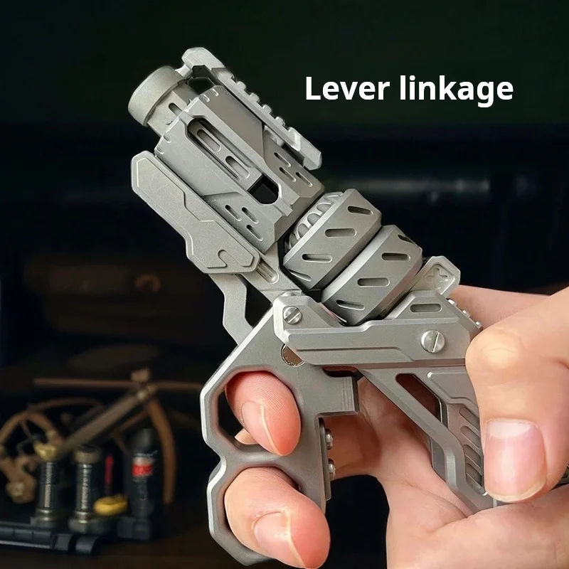 1PC Killing Three Thousand Linkage Gyroscope Composite Alloy Fingertip EDC Stress Relief Black Tech Trendy Toy - الصورة 5