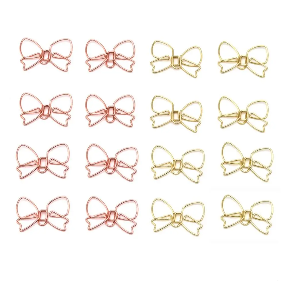 10PCS Paper Decorative Metal Bowknot Paper Clips Special-shaped Gold Bookmark Clip Creative Paper Clamps Office/School - الصورة 4
