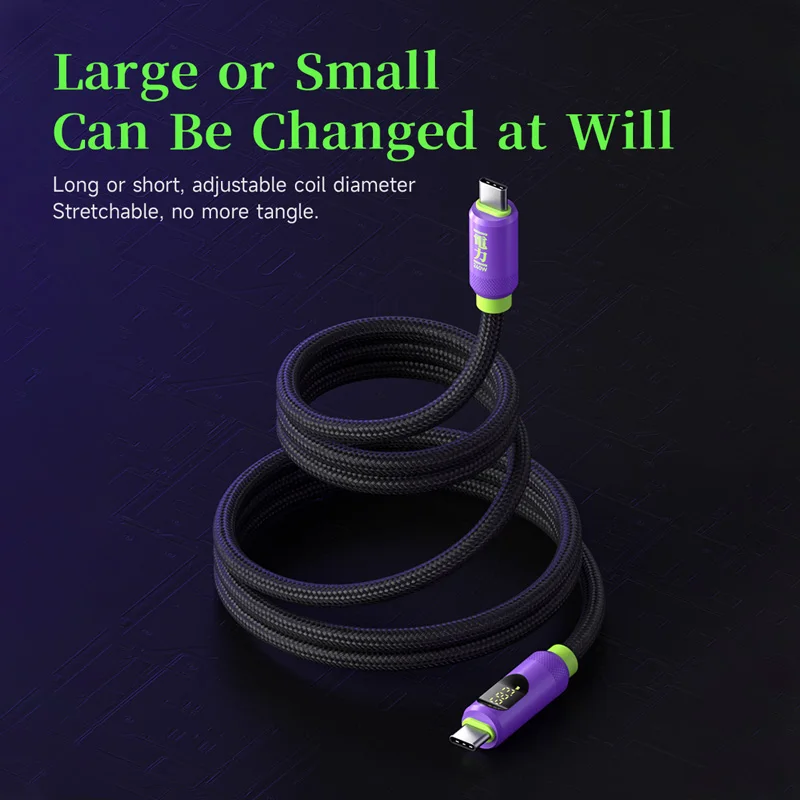 Hagibis Magnetic USB C to USB C Cable With LED Display USB C Charger Cable Type-c PD 240W Fast Charging Cord For iPhone 15/16/17 - الصورة 4