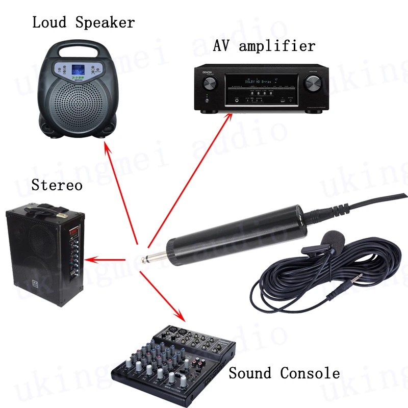 UK-10AX Musical Instruments Condenser Lavalier Microphone Lapel Tie Clip Mic For Guitar Voice Amplifier Speaker Mixer Audio - Image 5
