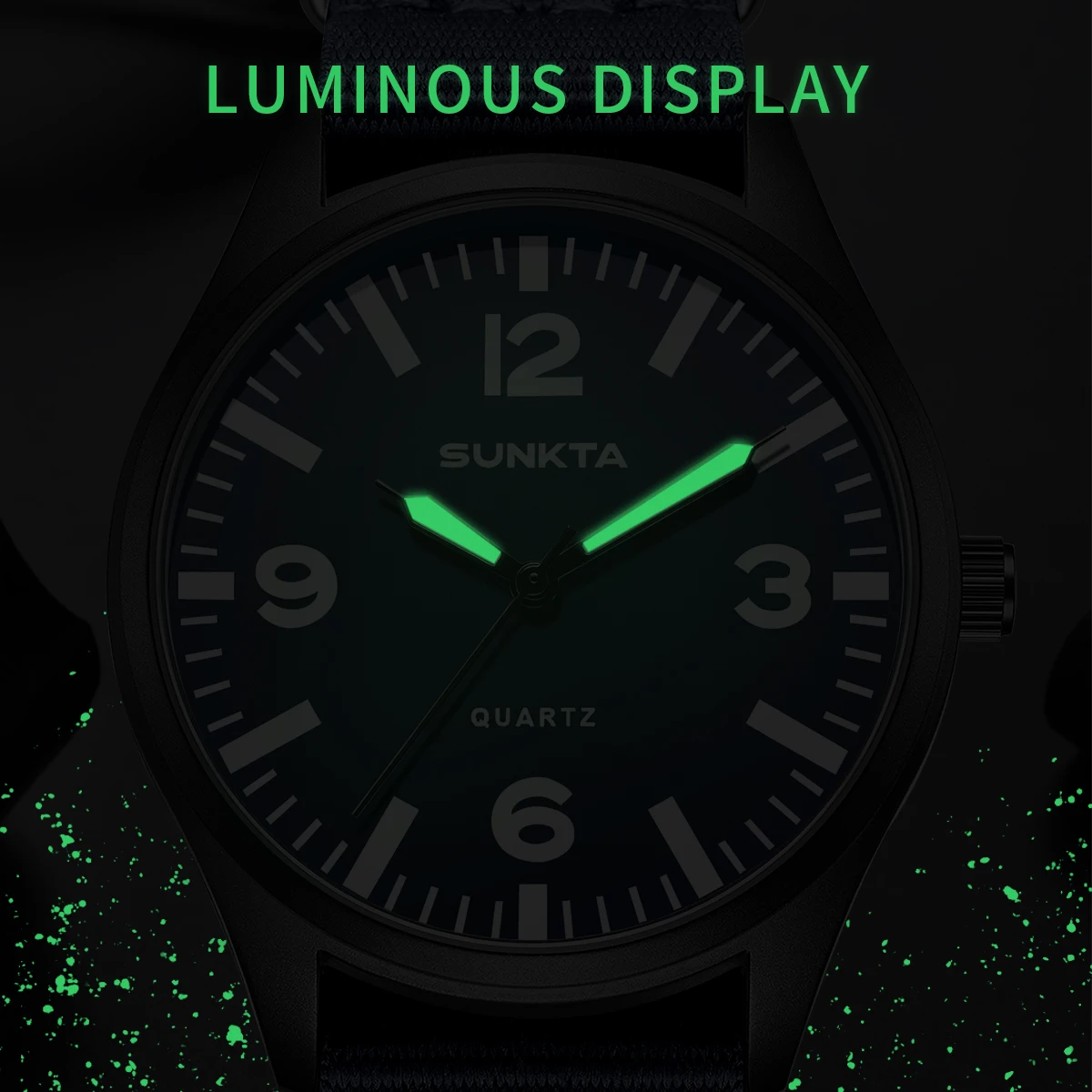 SUNKTA Brand Luxury Men Quartz Watch Date Nylon Leather Waterproof Luminous Military Sports Watches For Men relogios masculino - الصورة 2