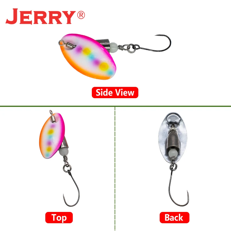 Jerry Wukong AR-S Spinner Bait Trout Fishing Spinning Tengsten Metal Rotating Blade Swival Arm Artificial Bait Perch Pike - الصورة 2
