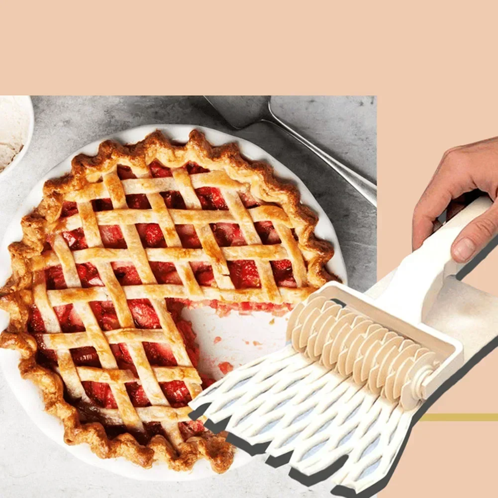 1pcs Reusable Dough Lattice Roller Cutter Pull For Pizza Pastry Cutter Pie Craft Net Wheel Knife Baking Tool Bakeware - الصورة 5