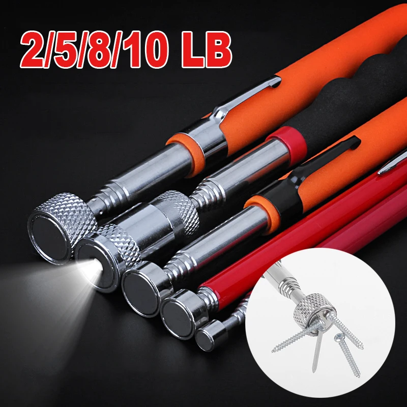 2/5/8/10 LB Car Portable Telescopic Magnetic Pen Screws Nut Bolt Retractable Picking Tools Automobiles Repair Tools Accessories