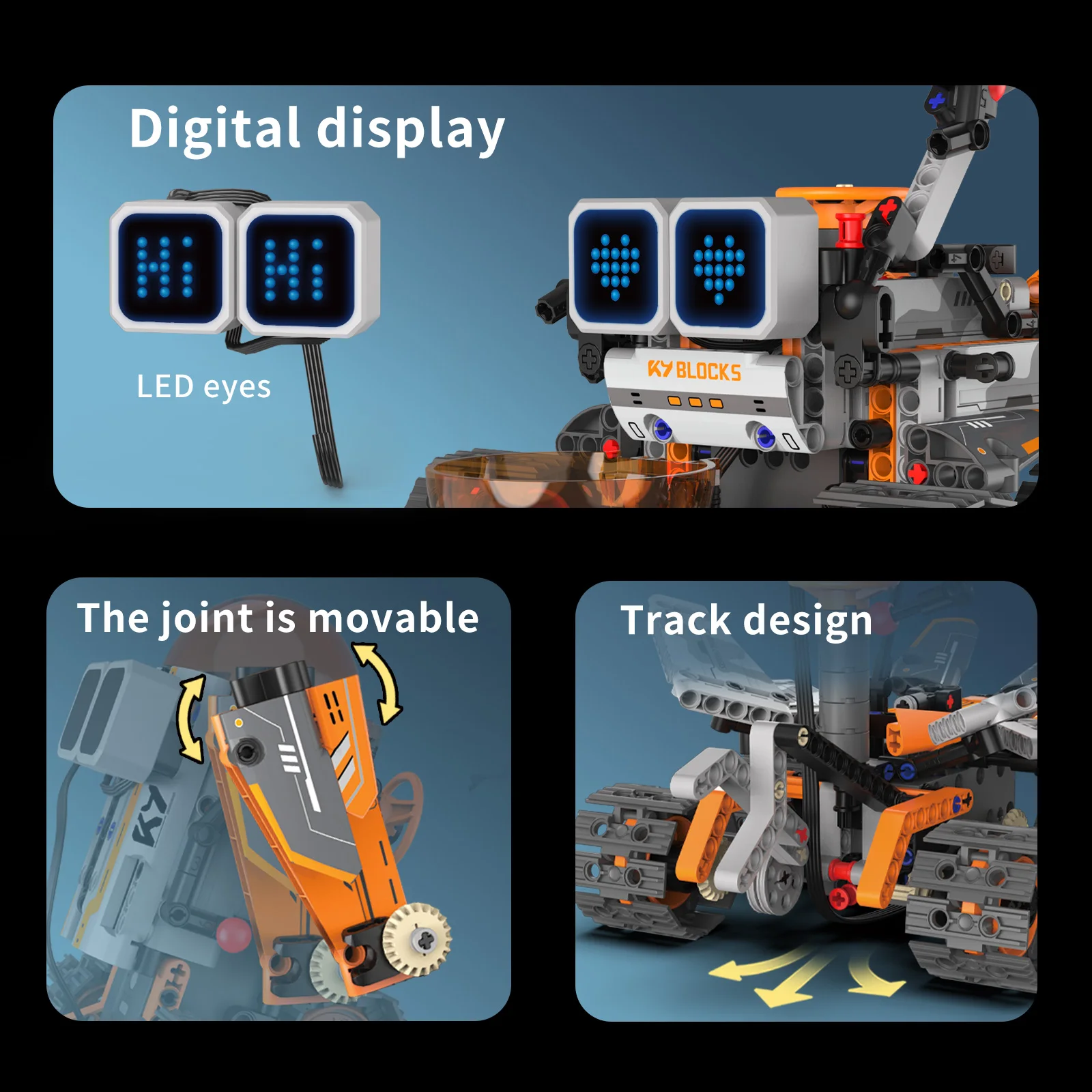 5-in-1 transforming robot model assembly toy, electric robot building blocks toys, educational toy, children's birthday gift. - الصورة 5