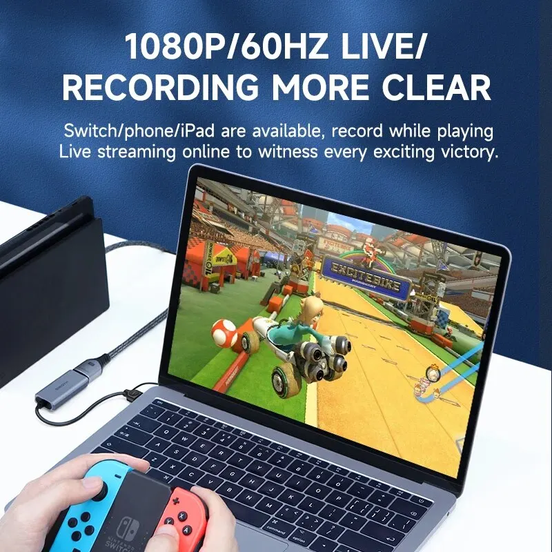 Hagibis USB 3.0 Video Capture Card HDMI-compatible to USB/Type-c Game Grabber Record Ms2130 for Switch Xbox PS4/5 Live Broadcast - الصورة 2