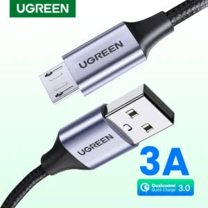 Ugreen Micro USB Cable 2A Nylon Fast Charging USB Type C Cable for Samsung Xiaomi HTC USB Charger Data Cable Mobile Phone Cable