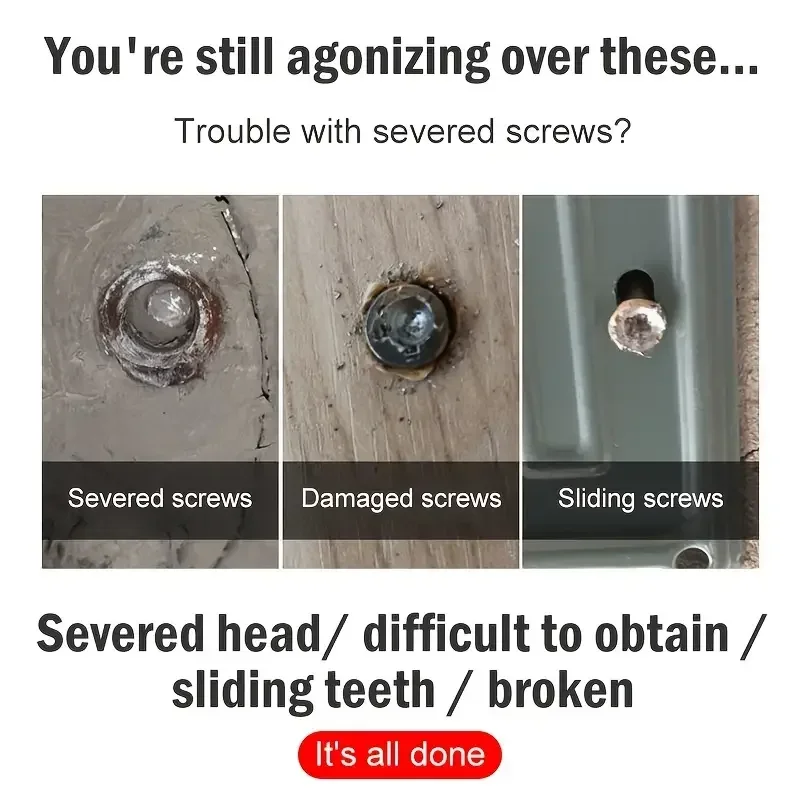 Damaged Screw Extractor Broken Bolt Stripped Set Double Head Tool Easy Out Removal Disassemble Stud Slip Teeth Demolish Remover - الصورة 4