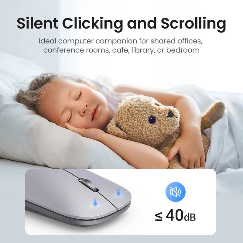 UGREEN Mouse Wireless Bluetooth 2.4G Silent Mice 4000 DPI Left Right Hand For MacBook Tablet Computer Laptop PC Wireless Mouse - الصورة 4