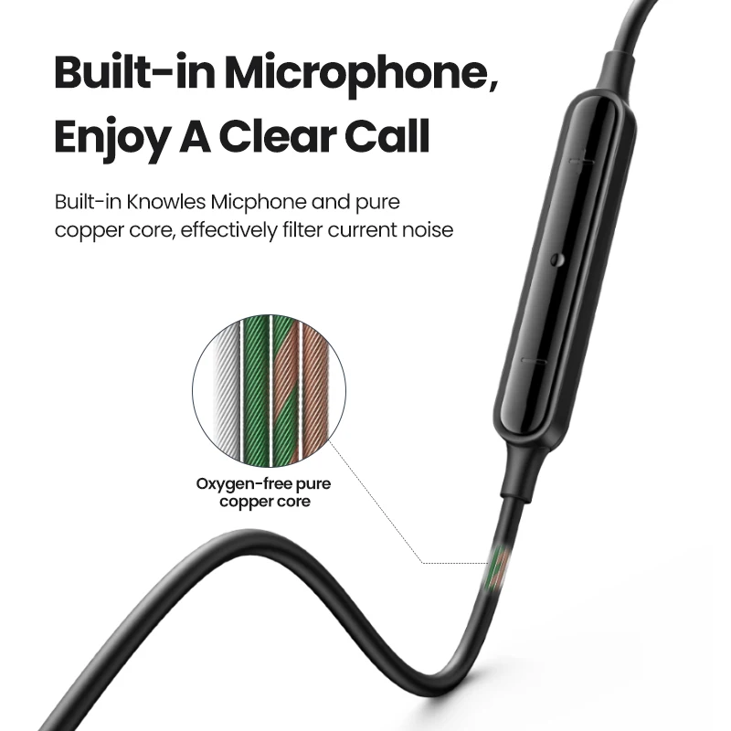 UGREEN Wired Earphone With Microphone In Ear 3.5mm Noise Cancelling USB Type C Lightning Earphones For iPhone 15 Pro Max Xiaomi - الصورة 4