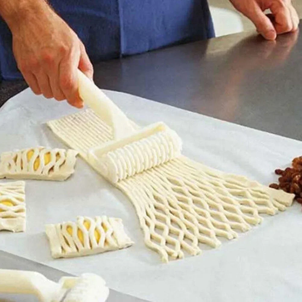 1pcs Reusable Dough Lattice Roller Cutter Pull For Pizza Pastry Cutter Pie Craft Net Wheel Knife Baking Tool Bakeware - الصورة 2