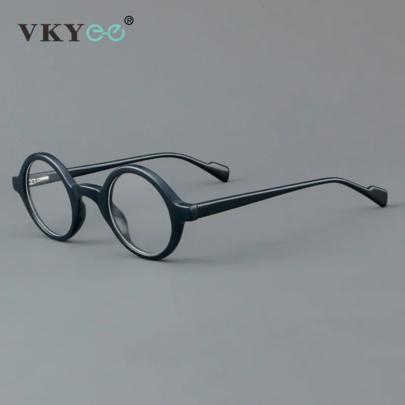 VICKY Fashion New Geometric Round Vintage Small Frame Design Reading Anti Blue Light Glasses Customizable Prescription 30129 - الصورة 4