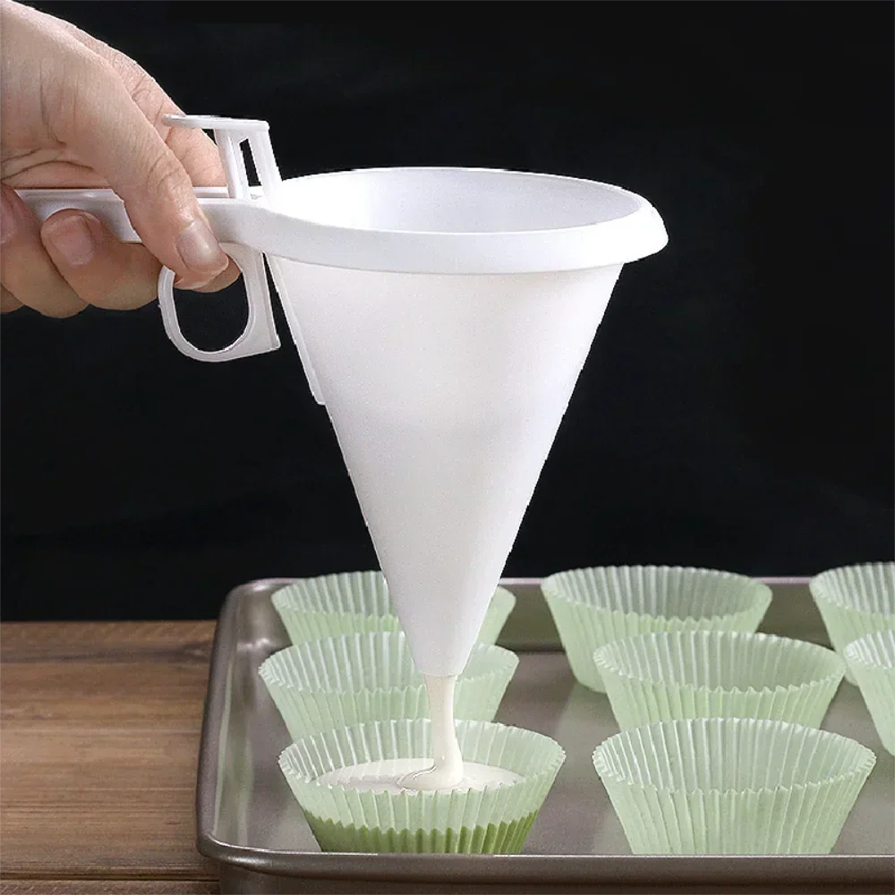 Adjustable Baking Batter Dispenser Funnel Anti-drip Food Grade Plastic Funnel For Cupcake Muffin Chocolate Jelly DiyBaking Tools - الصورة 6