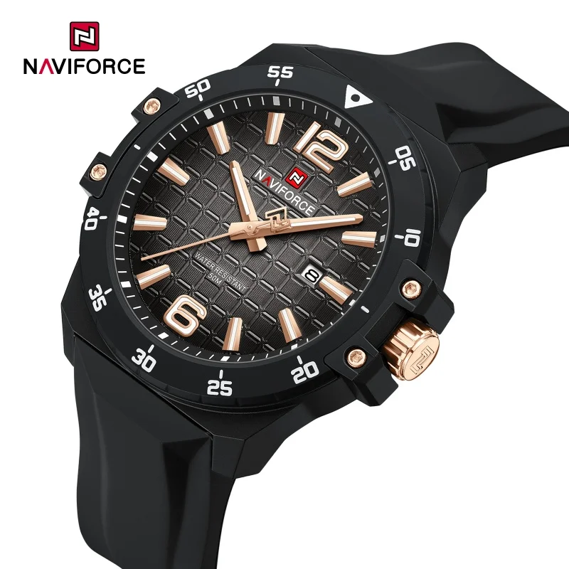 Original Brand NAVIFORCE Fashion Men's Watches Luxury Quartz Sport Silicone Band Wristwatch Waterproof Luminous Clock Male Gift