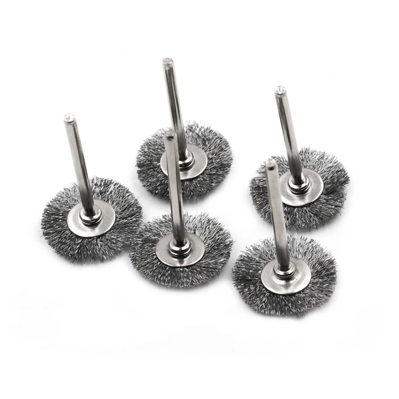 Wire Wheel Cup Brush Set Drill Polishing Dremel Tools 3mm Shank for Power Die Grinder Rotary Electric Abrasive Tool - الصورة 5