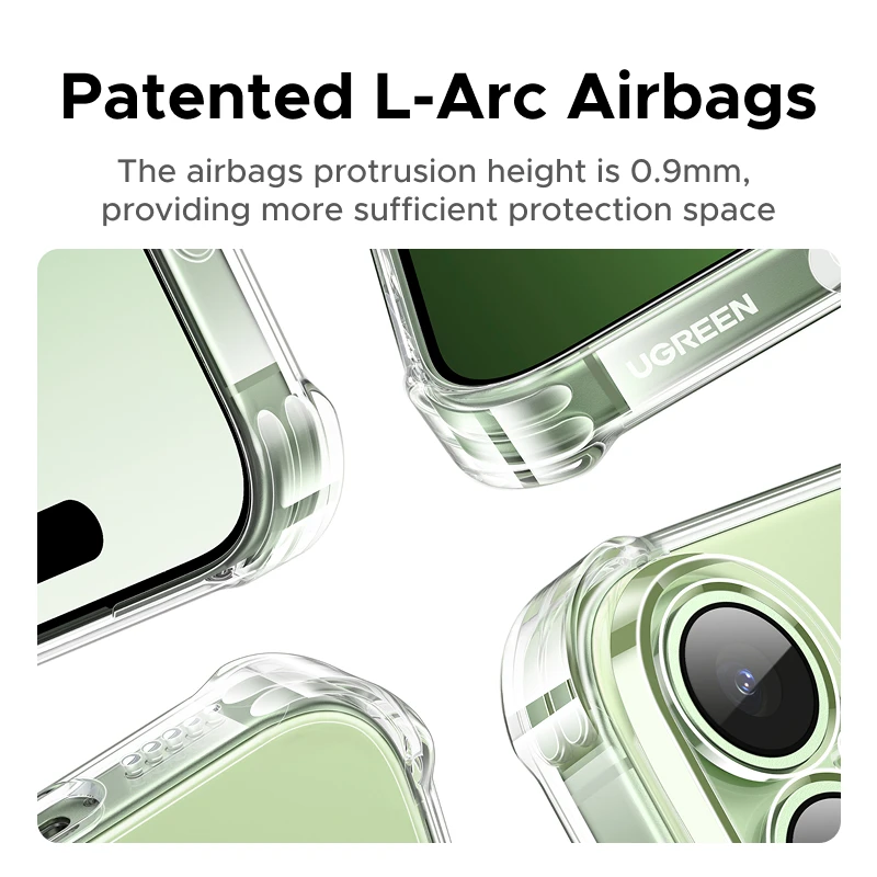 UGREEN Airbags Case for iPhone 17 16 15 Pro Max Clear Case Transparent Cover for iPhone 16 Pro 17 Air Protective Case Shockproof - Image 2