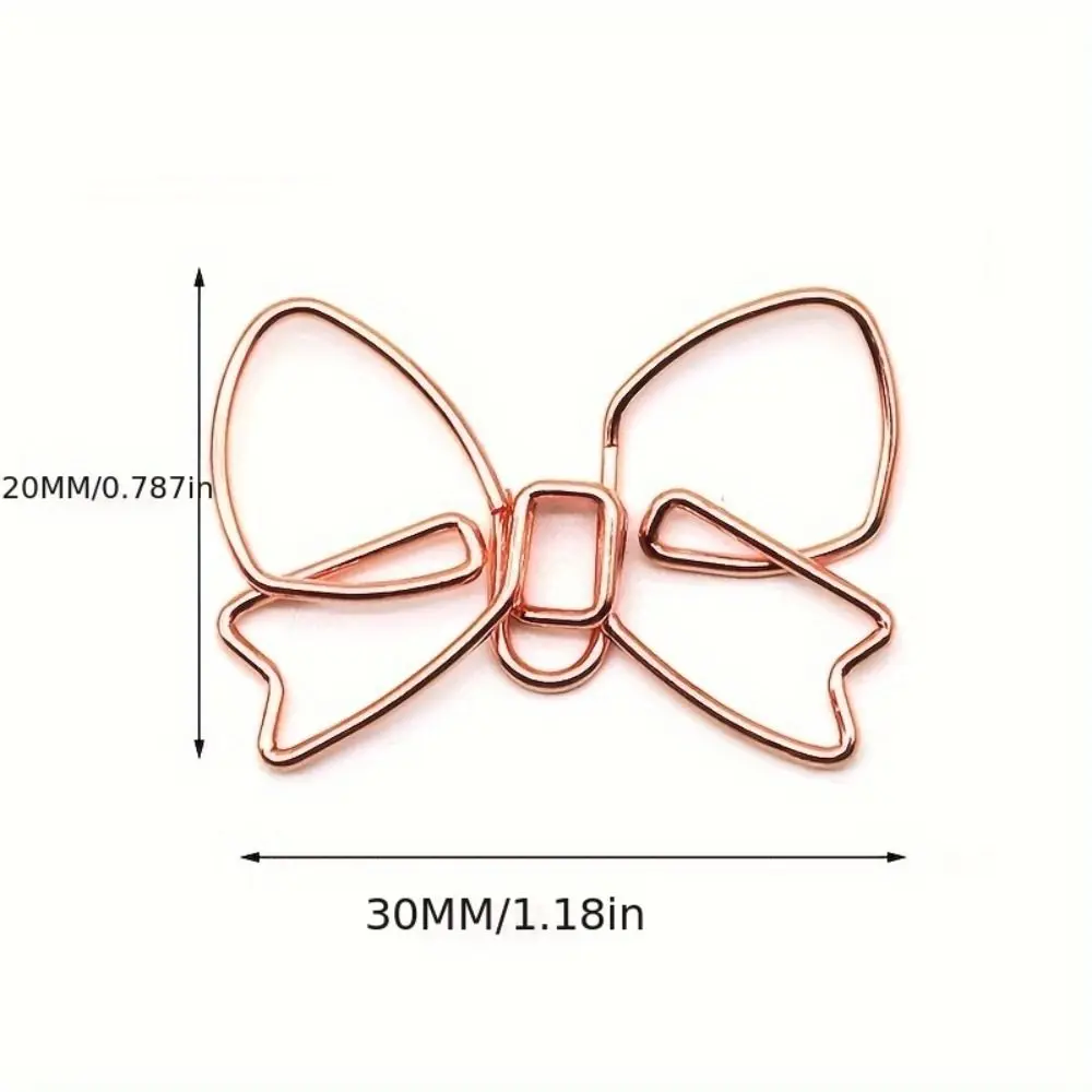 10PCS Paper Decorative Metal Bowknot Paper Clips Special-shaped Gold Bookmark Clip Creative Paper Clamps Office/School - الصورة 6