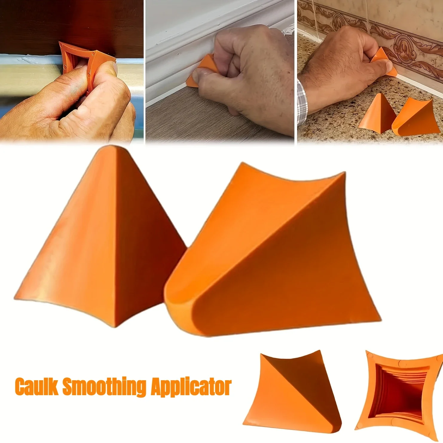 2Pcs Silicone Caulk Finishing Tools Seam Tools,Reusable Seals Smoothing Applicator,Triangular Design for Precision Application