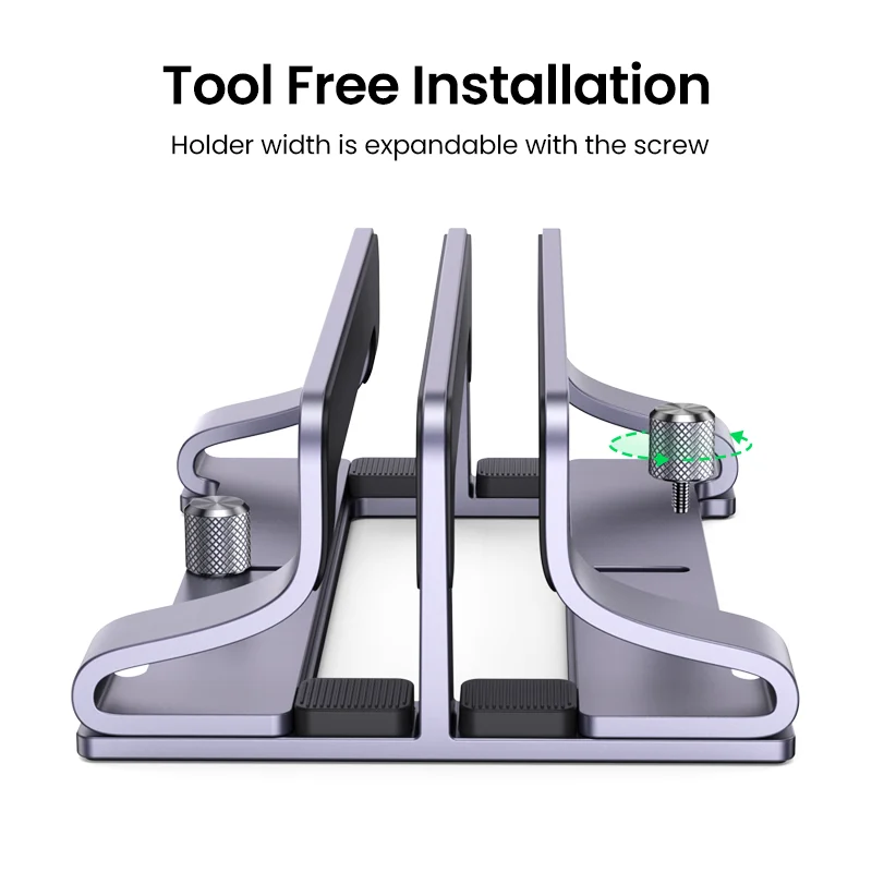 UGREEN Vertical Laptop Stand Holder For MacBook Air Pro Aluminum Foldable Notebook Stand Laptop Support MacBook Pro Tablet Stand - الصورة 5