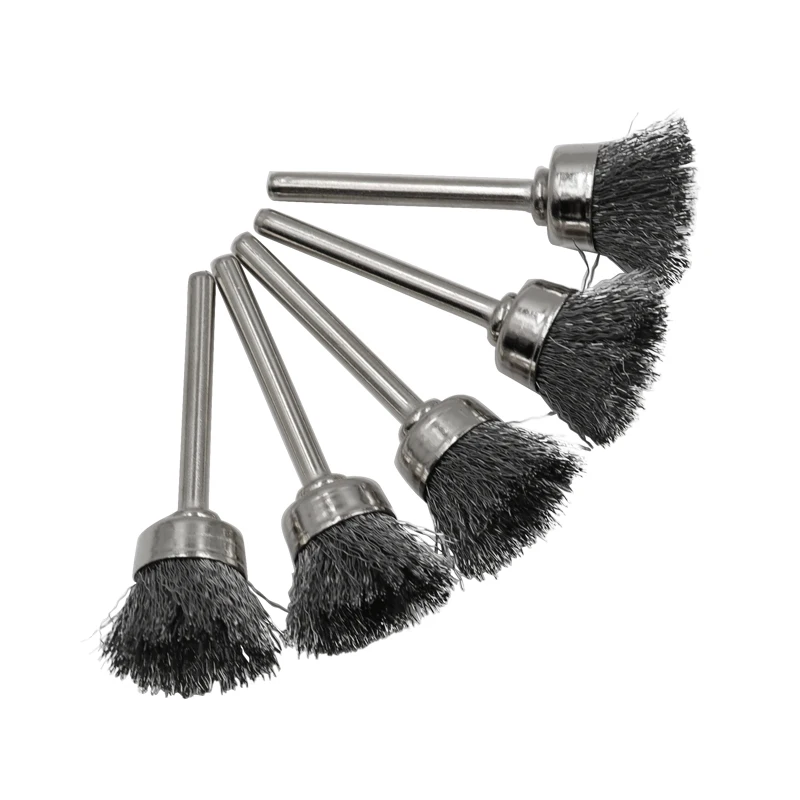 Wire Wheel Cup Brush Set Drill Polishing Dremel Tools 3mm Shank for Power Die Grinder Rotary Electric Abrasive Tool - الصورة 4