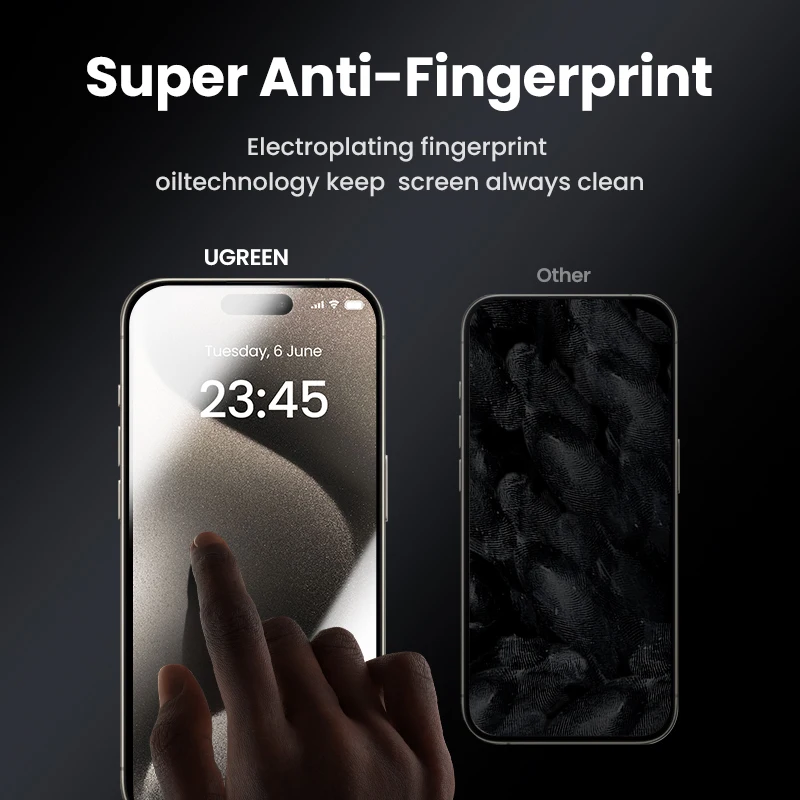 UGREEN 2PCS Privacy Screen Protector For iPhone 15 14 13 Pro Max Anti-Spy Tempered Glass For iPhone 14 Plus Screen Protectors - الصورة 5