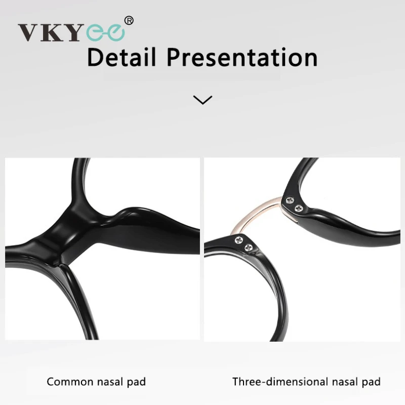 VICKY Simple Classic Stylish Round Frames Design Men's Anti-Blue Light Reading Glasses Women Customizable Prescription LS241 - الصورة 5