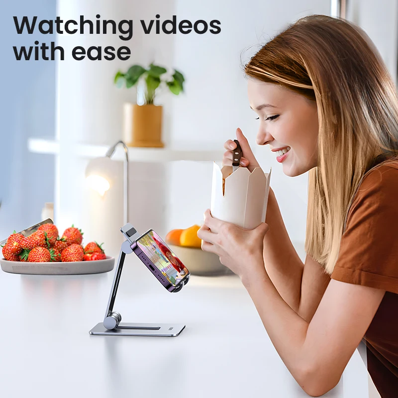 【New】UGREEN Phone Holder Stand Aluminum Mobile Phone Stand For iPhone 16 15 14 Pro Xiaomi Samsung Portable Phone Tablet Holder - الصورة 2