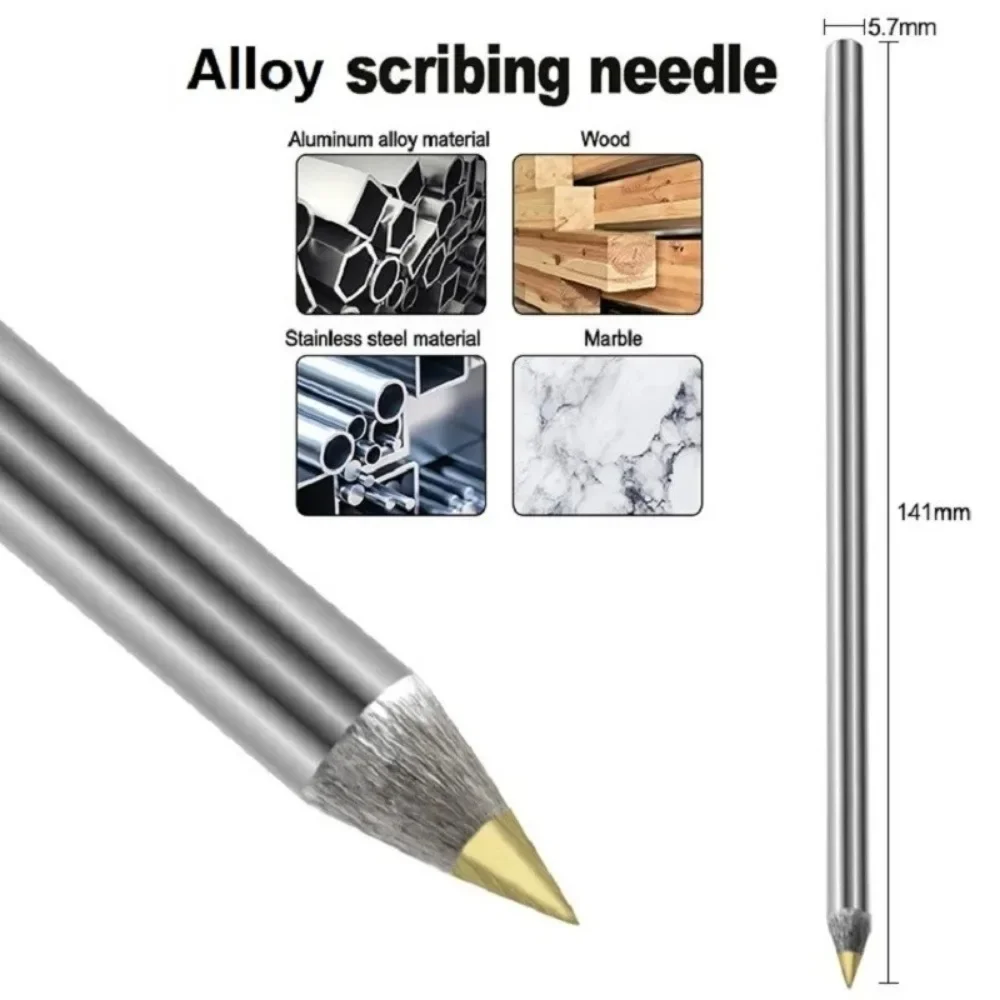3/5Pcs Carbide Scriber Pen Alloy Scribe Pen Wood Glass Tile Cutting Marker Woodworking Metal Lettering Hand Tool Scribing Needle - الصورة 5