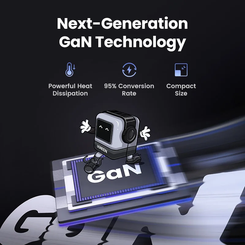 【UK Plug】UGREEN 65W GaN Charger Robot Design QC 4.0 3.0 PPS for iPhone 16 15 14 Pro Macbook Laptop Tablet PD 3.0 Fast Charger - الصورة 6