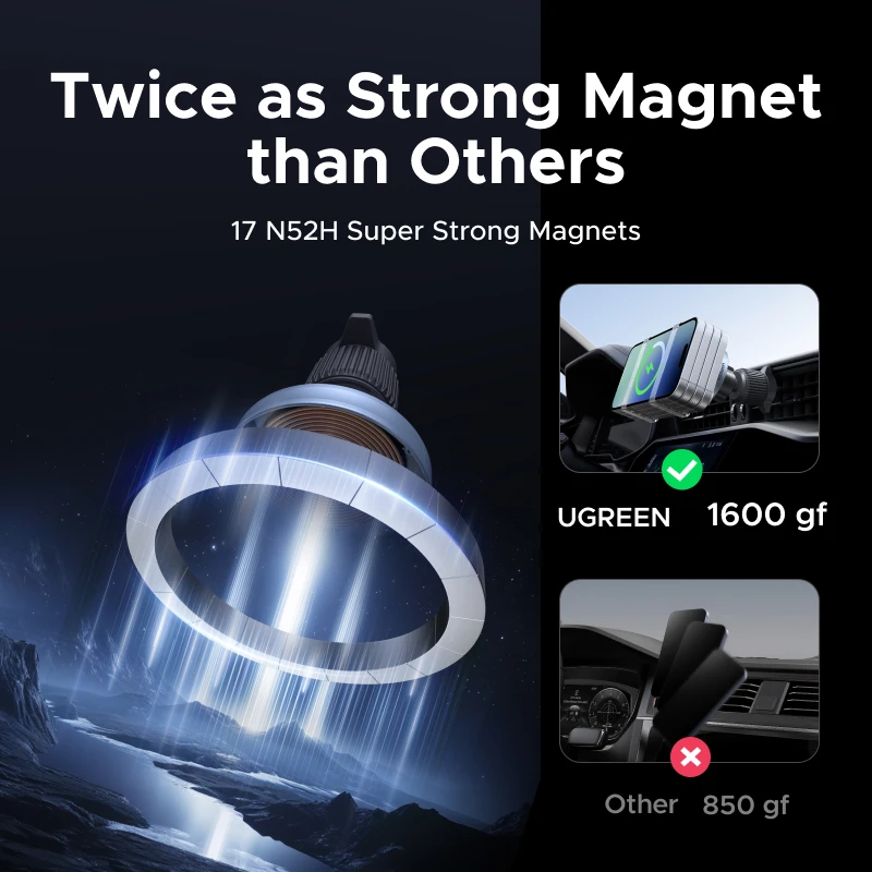 UGREEN Qi2 25W 15W Magnetic Car Phone Holder Wireless Charger Stand For iPhone 17 16 15 Pro Max Charging for Magsafe Car Charger - Image 3