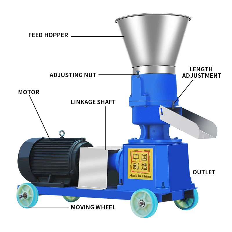 160/180 Type Feed pellet machine Household Animal Feed Granulator automatic breeding equipment 220V/380V 100-180KG/H 150-250KG/H - الصورة 6