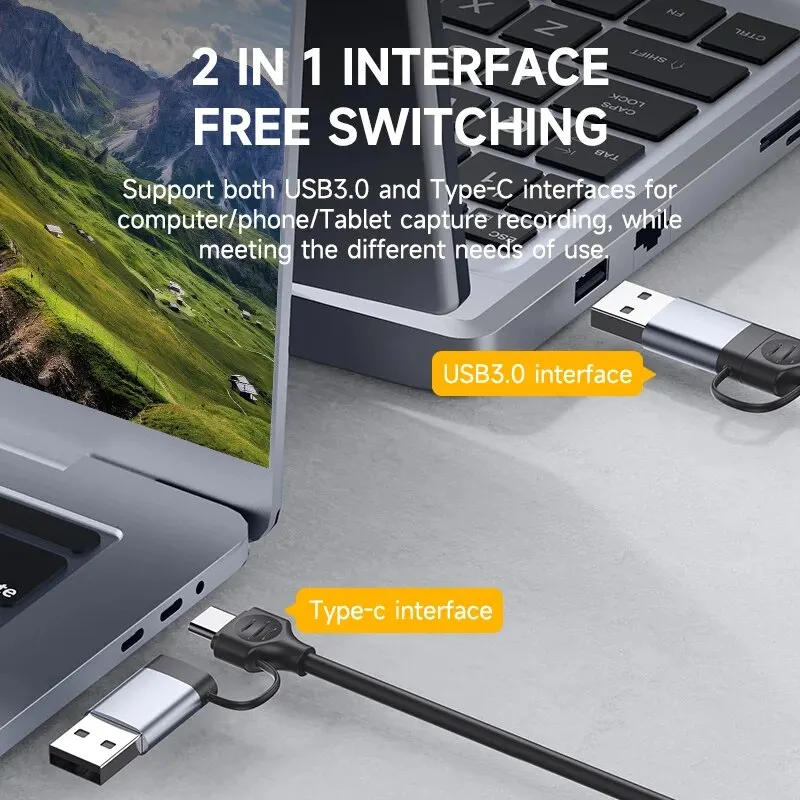Hagibis USB 3.0 Video Capture Card HDMI-compatible to USB/Type-c Game Grabber Record Ms2130 for Switch Xbox PS4/5 Live Broadcast - الصورة 4