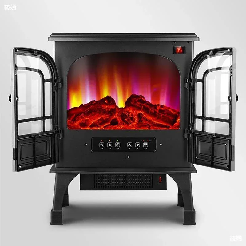 New Fashion European-style 3d Simulation Three-sided Flame Electric Fireplace Fast Heat Heater Household Bathroom Office Heater - الصورة 3