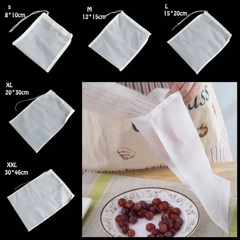 200mesh Reusable Wine Strainer Colander Cooking Coffee Filter Nut Milk Bag Nylon Fine Mesh Cheese cloth - Image 6
