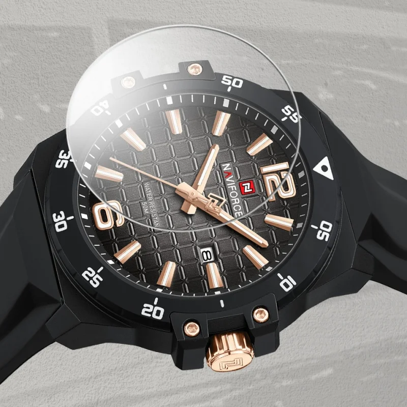 Original Brand NAVIFORCE Fashion Men's Watches Luxury Quartz Sport Silicone Band Wristwatch Waterproof Luminous Clock Male Gift - الصورة 4