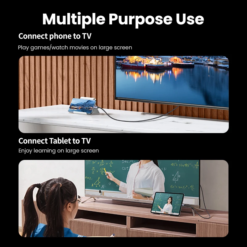 UGREEN USB C to 4K 8K HDMI-compatible Cable 8K/60Hz 4K/120Hz for MacBook Pro iMac iPad Pro for Samsung Galaxy USB C to HDMI 2.1 - الصورة 4
