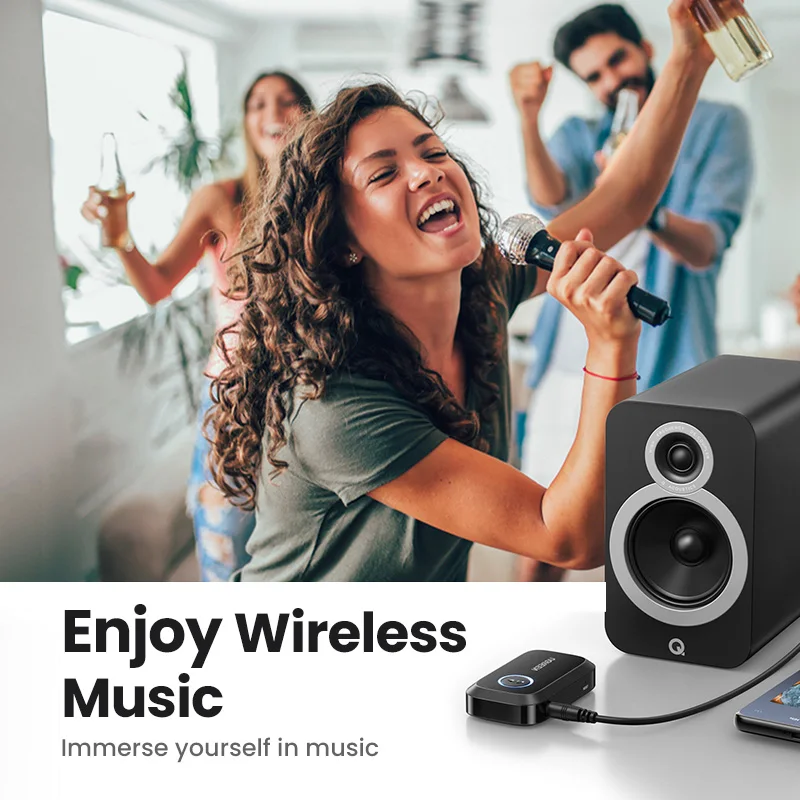 UGREEN Bluetooth Car Receiver Adapter 3.5mm AUX Jacks for Car Speakers Audio Music Receiver Hands Free Bluetooth 5.3 Adapter - الصورة 5