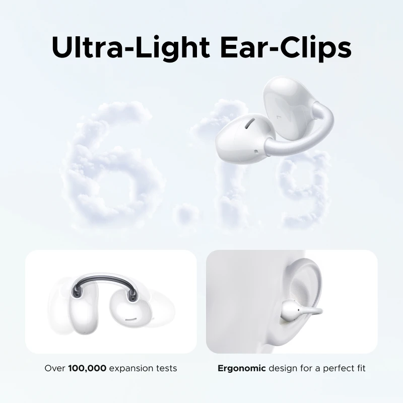 Open Ear Wireless Headphones 35hours Playtime Bluetooth Earphones ANC Active Noise Cancellation - الصورة 3