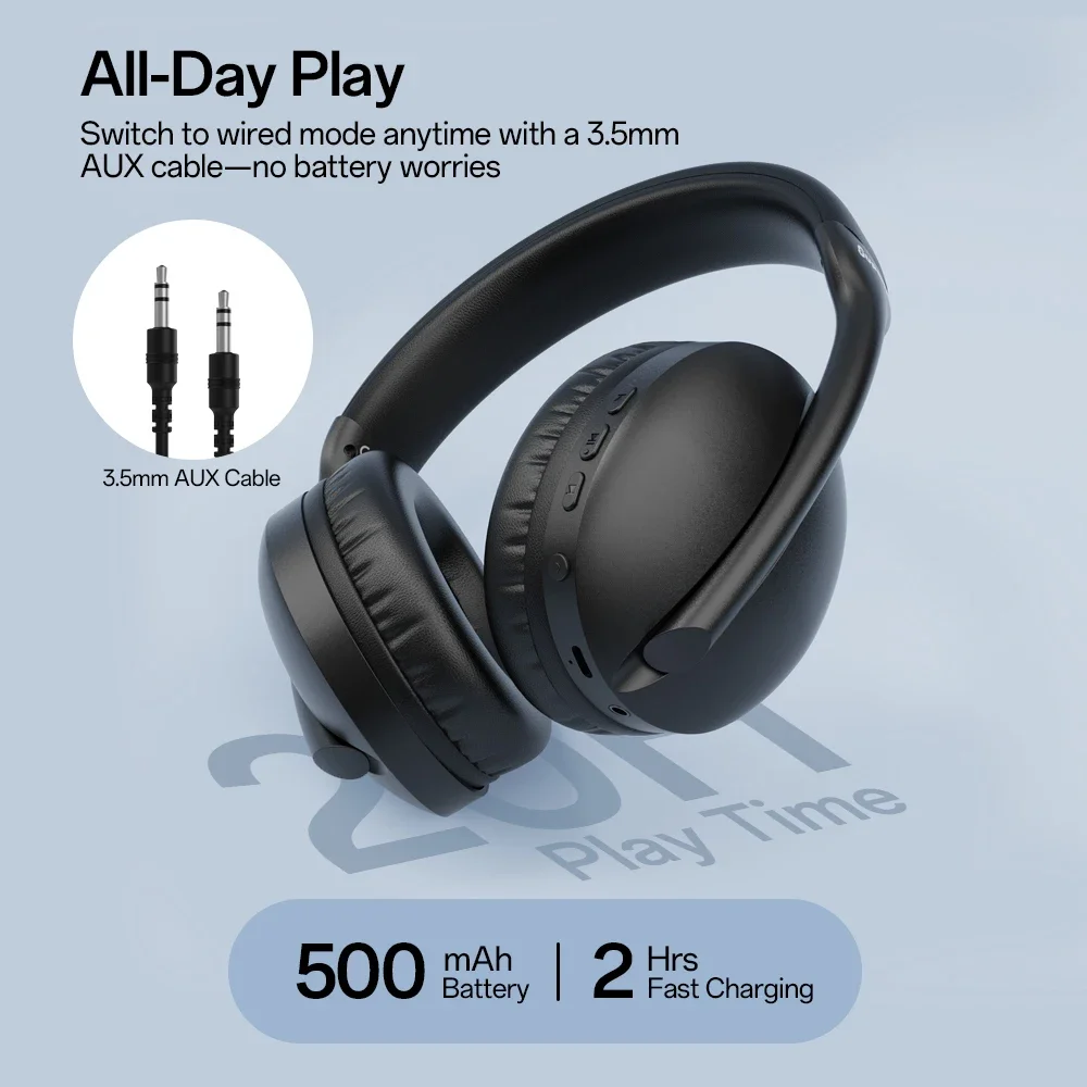 Oneodio SuperEQ S6001 Bluetooth Headphones Over Ear Wireless Headset With Micro SD/TF Card/FM Radio Modes Stereo HiFi Headphones - Image 4