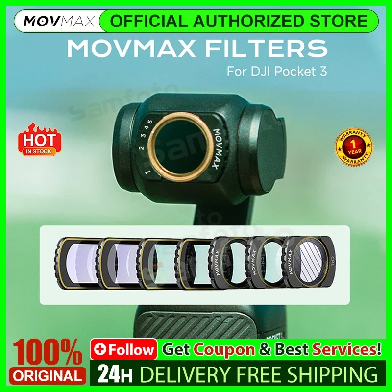 Vaxis MOVMAX Filter Series VND2-32 Black Mist 1/4 CPL Filter Set ND 8/16/32 Filter Set for Dji Pocket'3 - الصورة 2