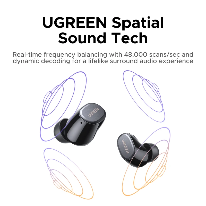 UGREEN Dots Wireless Earbuds Bluetooth 6.0 in Ear Buds Light Weight Headphones,Deep Bass Sound, 35H Play, Earphones With APP - الصورة 5