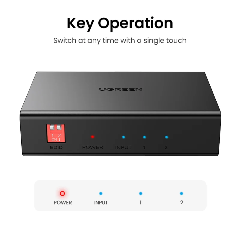 UGREEN HDMI Splitter 1 in 2 Out 4K60Hz HDMI-compatible Splitter for Dual Monitors HDCP 2.2 3D HDR EDID HDMI Adapter - الصورة 6