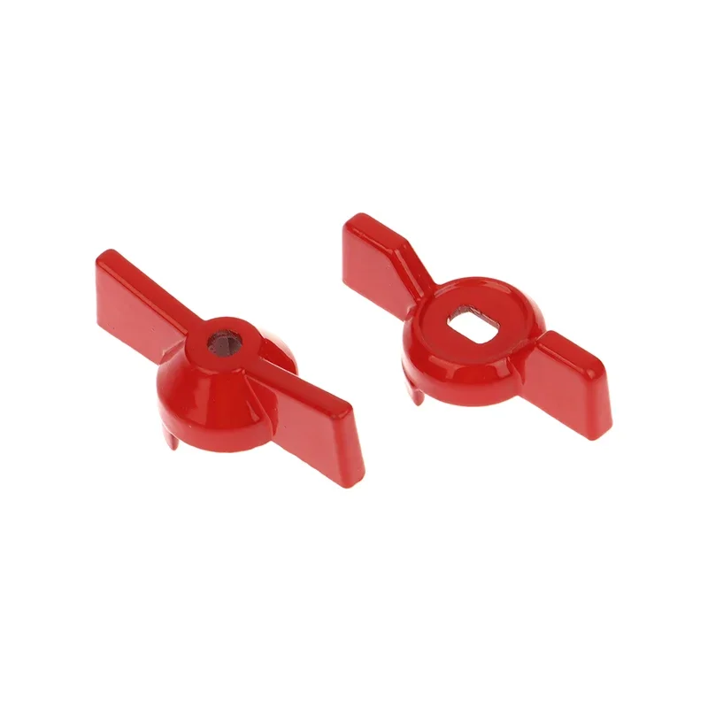 2Pcs Aluminum Handle Valve Handle Ball Valve Handle Wrench Red Butterfly Handle Accessories - الصورة 2