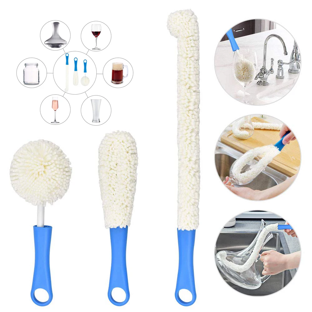 GOUGU Soft Foam Wine Bottle Brush Decanter Stemware Glasses Dust Cleaning Brush Flexible Win Bar Set Cleaner - الصورة 2