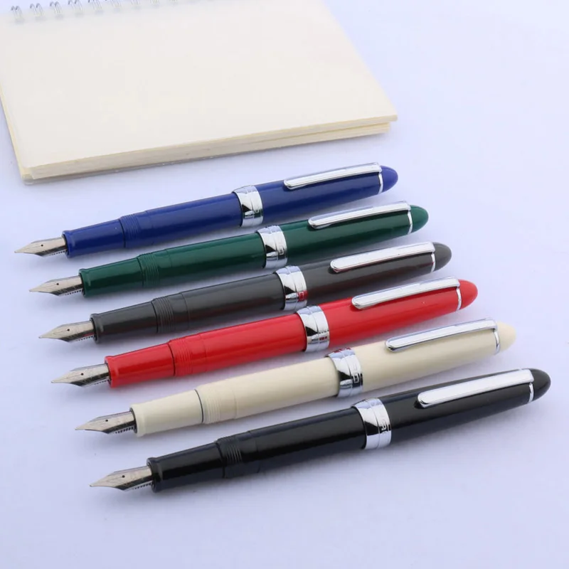 JINHAO NEW 992 color blue plastic Rotating lid Silver student fountain Pen - الصورة 2